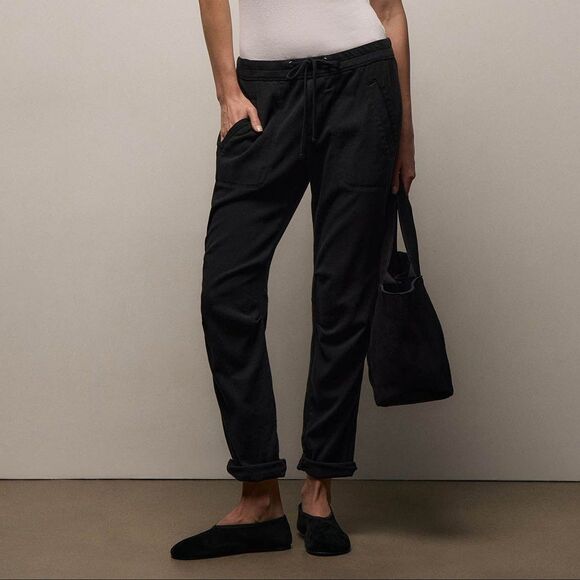 James Perse Pants - Standard James Perse Pants Soft Drape Joggers Size 2 Medium Black Utility
